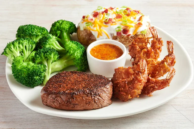 Outback Steakhouse Dinner Menuย 7 Sirloin* & Coconut Shrimp