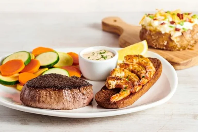Outback Steakhouse Dinner Menuย 6 Center-Cut Sirloin* & Grilled Shrimp on the Barbie