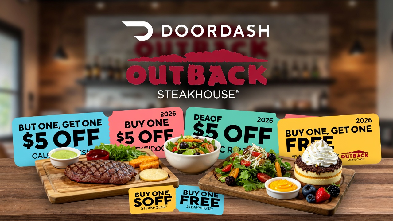 outback steakhouse menu with prices 2026 – DoorDash delivery bag with fresh Outback meals