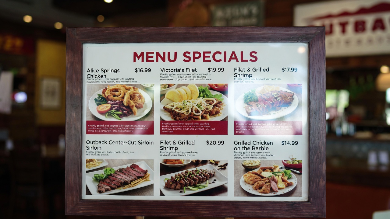 outback steakhouse menu with prices 2026 – sizzling steaks and sides at an Outback location