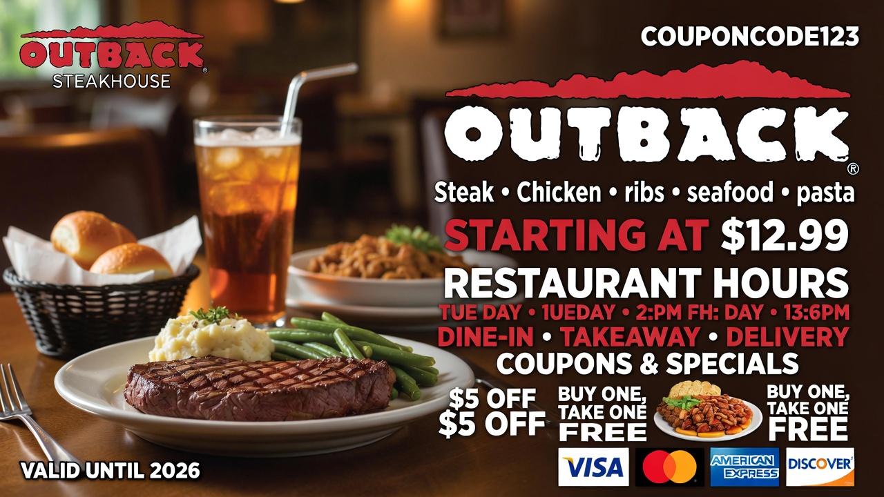 outback steakhouse menu with prices 2026 – Outback deals and coupons flyer